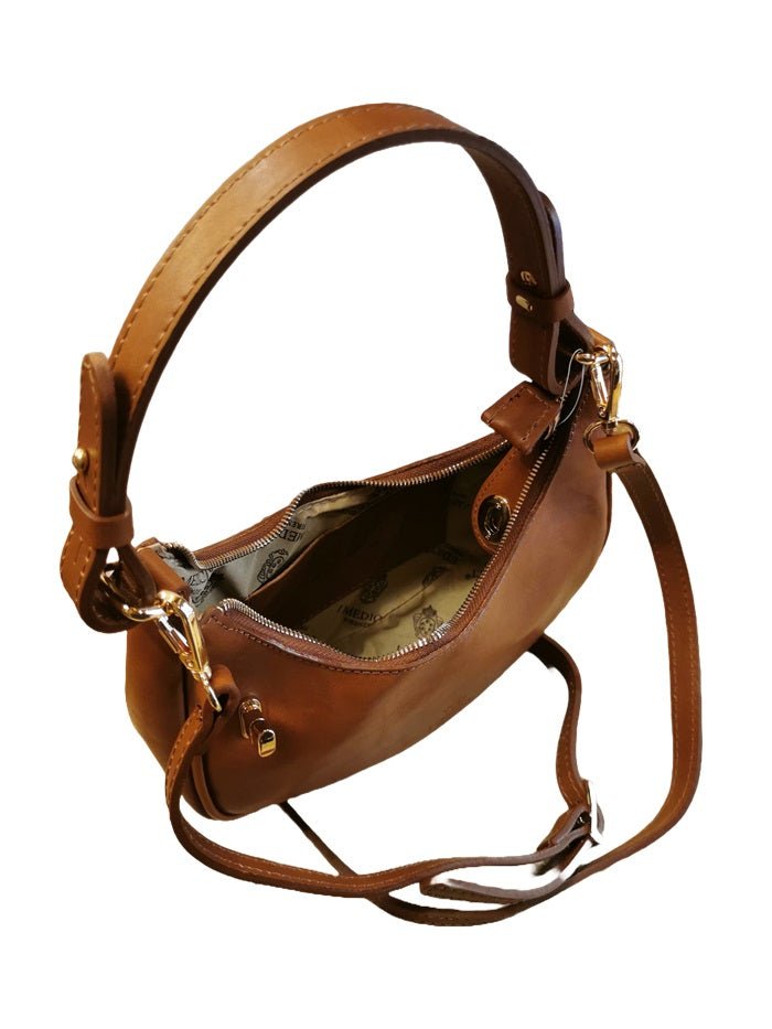 Borsa in pelle c/tracolla I Medici 63/1475 Marrone - Pelletteria Allegrini