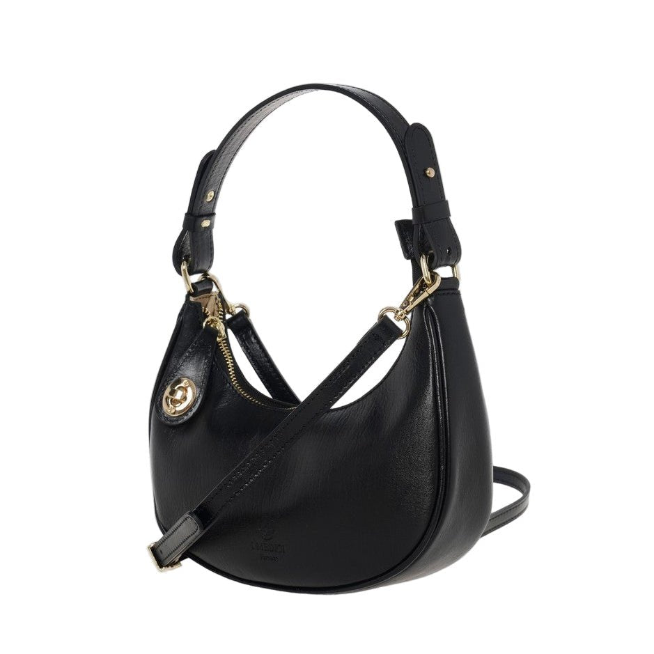 Borsa in pelle c/tracolla I Medici 63/1475 Nero - Pelletteria Allegrini