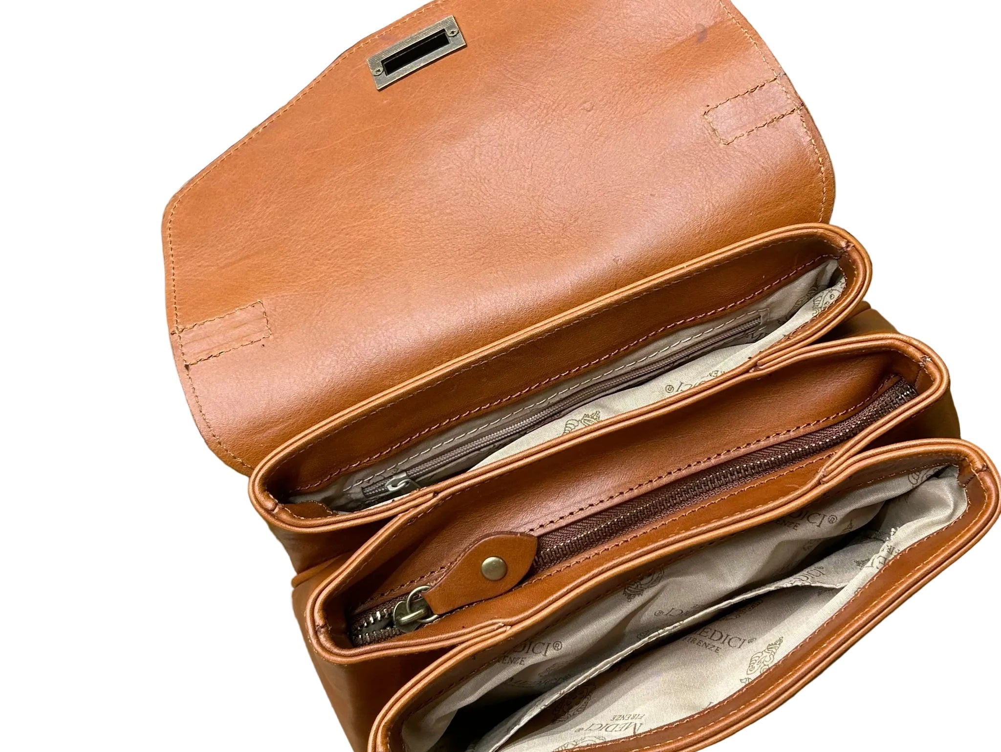 Borsa in pelle I Medici 63/652 marrone - Pelletteria Allegrini