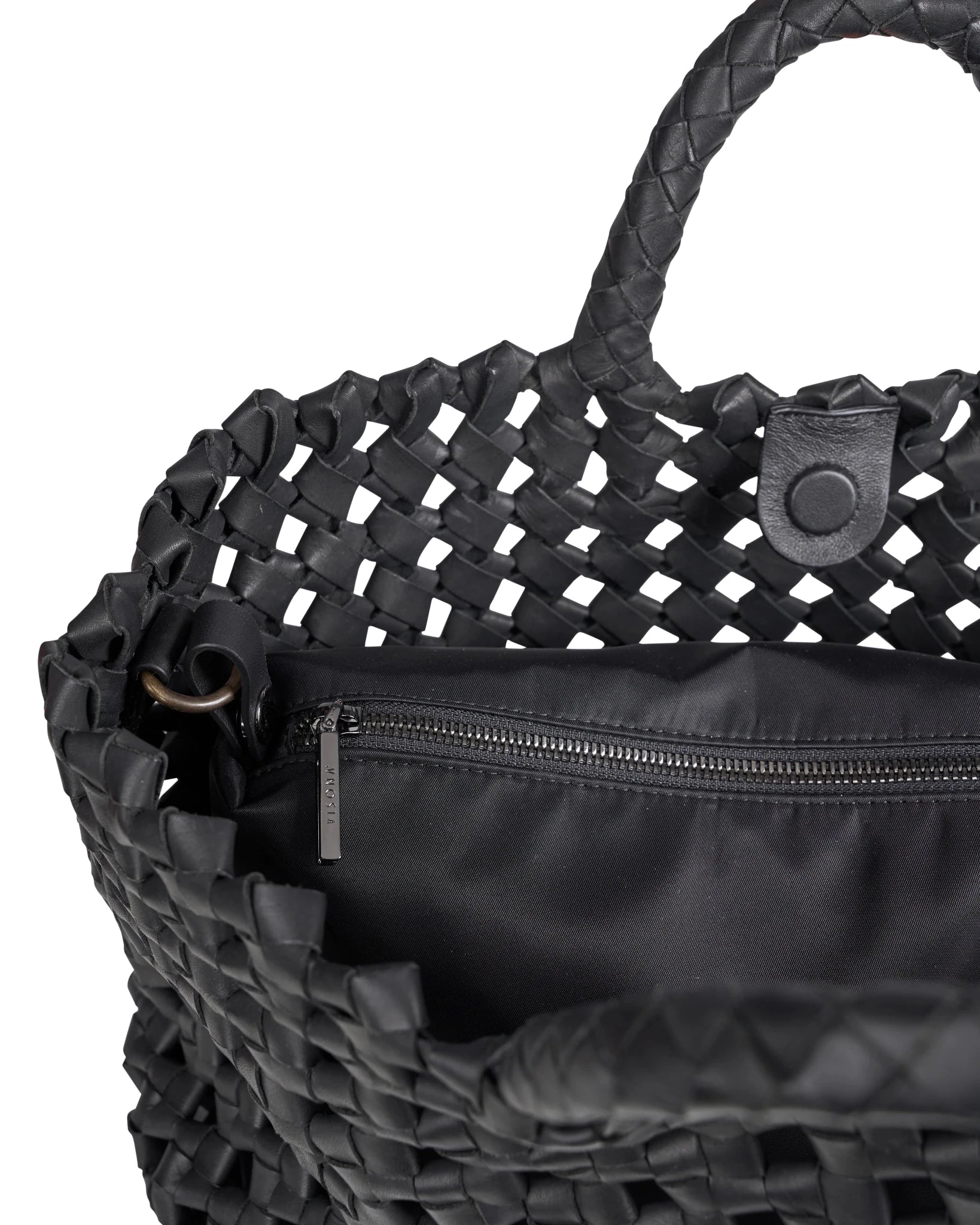 Borsa in pelle intrecciata Visonà 26456 nero - Pelletteria Allegrini