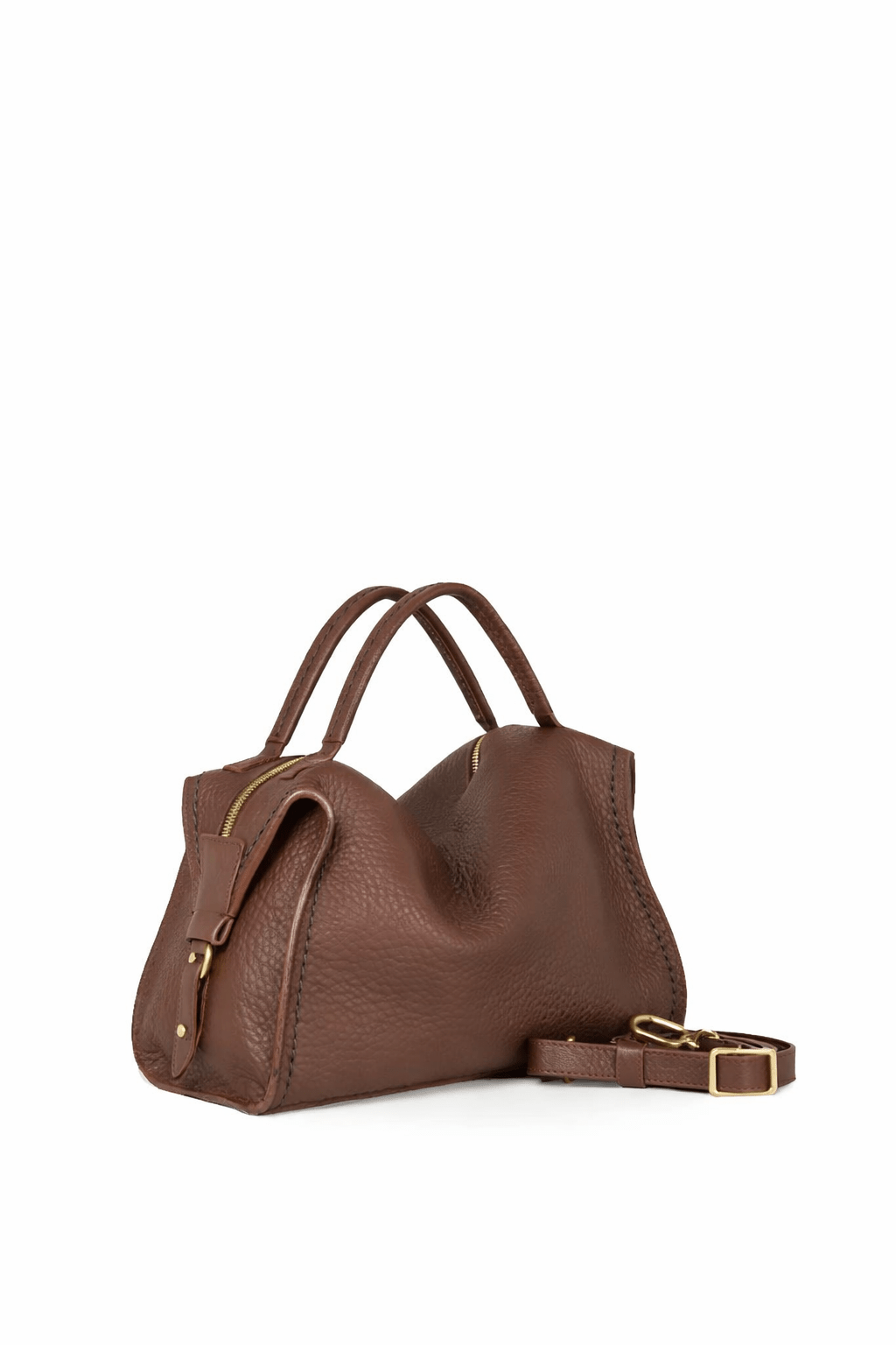 Borsa in pelle Nora Visonà 25705 noce - Pelletteria Allegrini