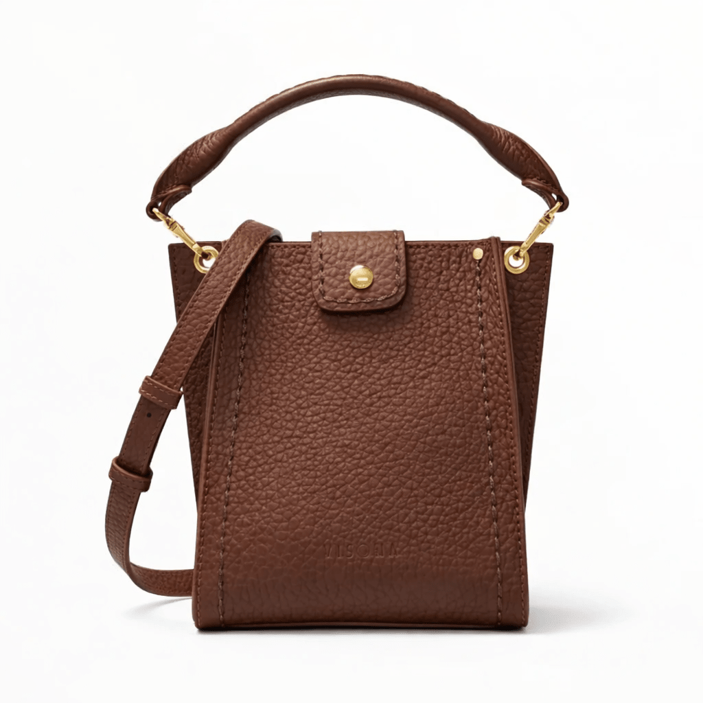 Borsa in pelle Visonà 22175 noce - Pelletteria Allegrini