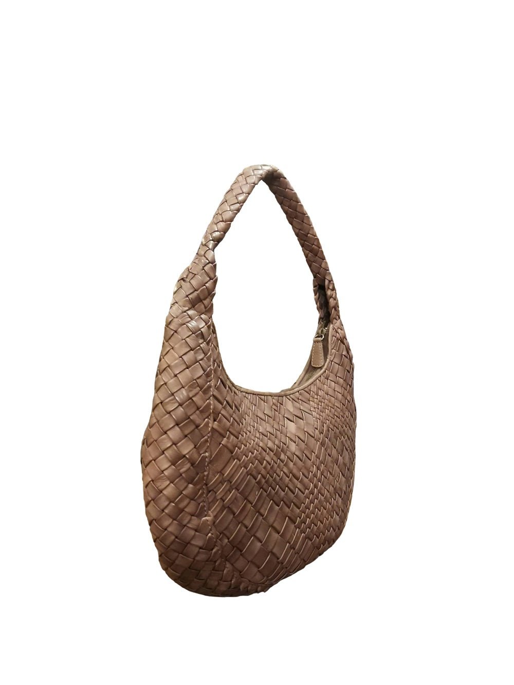 Borsa intrecciata in pelle Visonà ESMERALDA 20301 Testa di moro - Pelletteria Allegrini