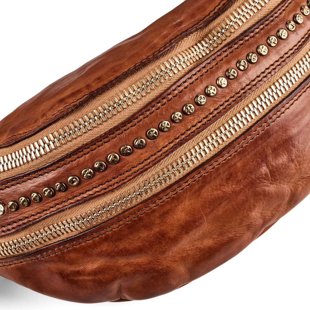 Studded Leather Belt Bag Campomaggi C036430ND-X0007 Cognac