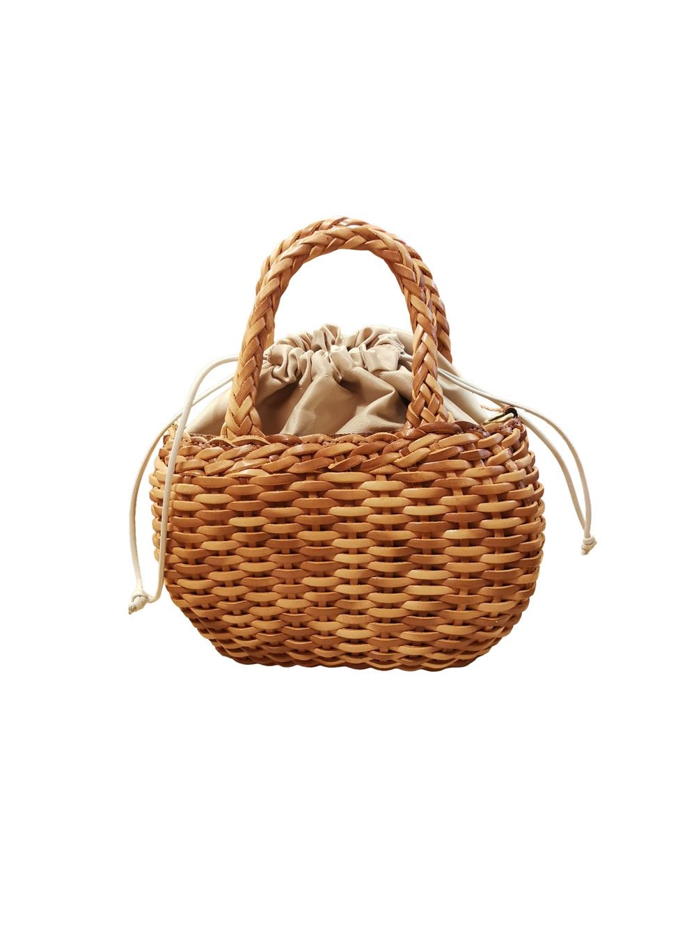 Borsa media con doppi manici in pelle intrecciata Bruno Rossi T3 Cuoio - Pelletteria Allegrini