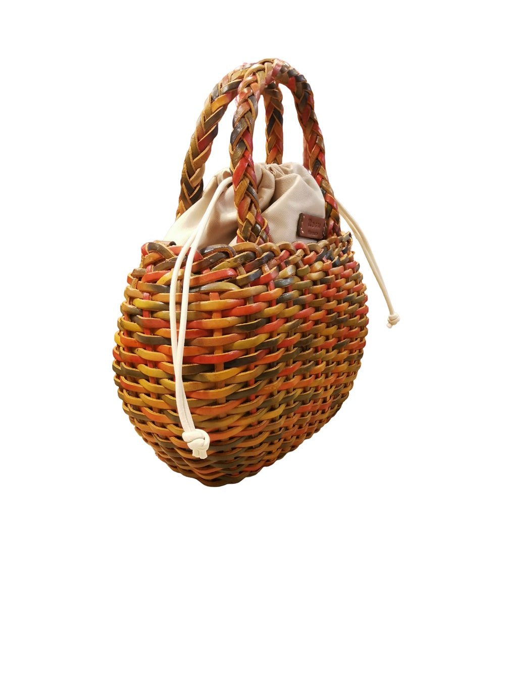 Borsa media con doppi manici in pelle intrecciata Bruno Rossi T3 Multicolor - Pelletteria Allegrini