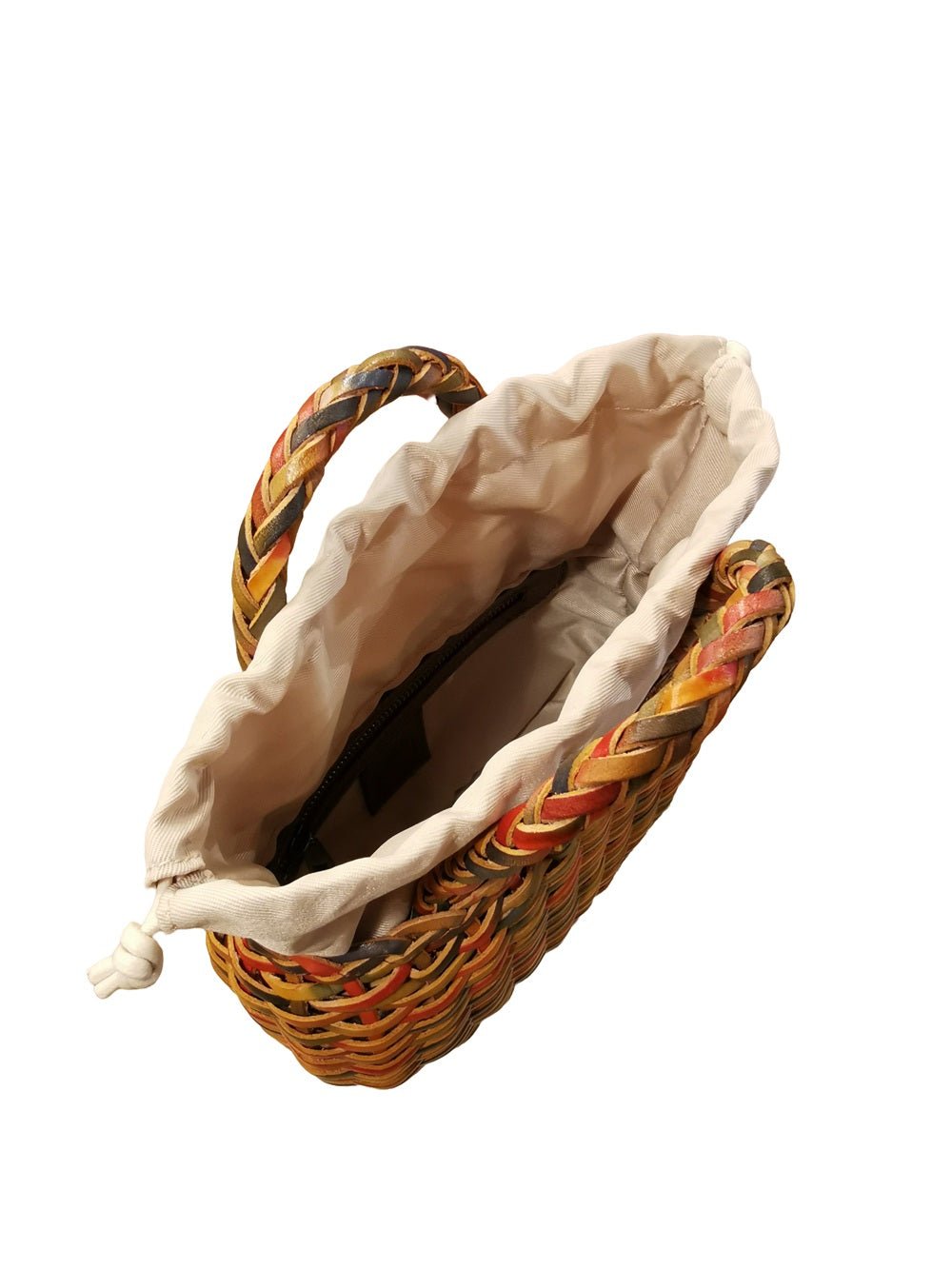 Borsa media con doppi manici in pelle intrecciata Bruno Rossi T3 Multicolor - Pelletteria Allegrini