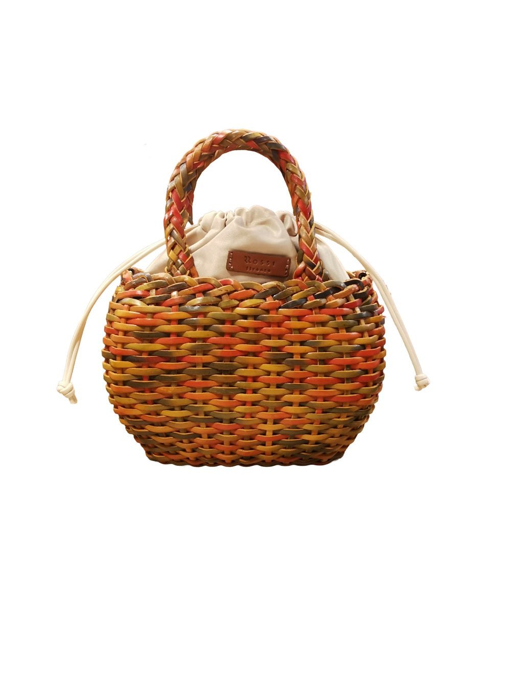 Borsa media con doppi manici in pelle intrecciata Bruno Rossi T3 Multicolor - Pelletteria Allegrini