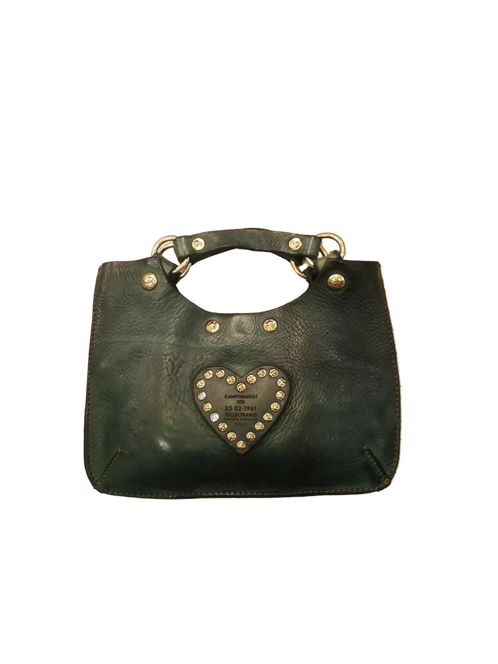 Small Crossbody Leather Bag with heart Campomaggi C034580ND-X3140 Bottle