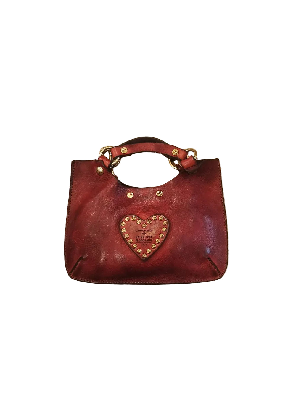 Small Crossbody Leather Bag with heart Campomaggi C034580ND-X3140 Grape