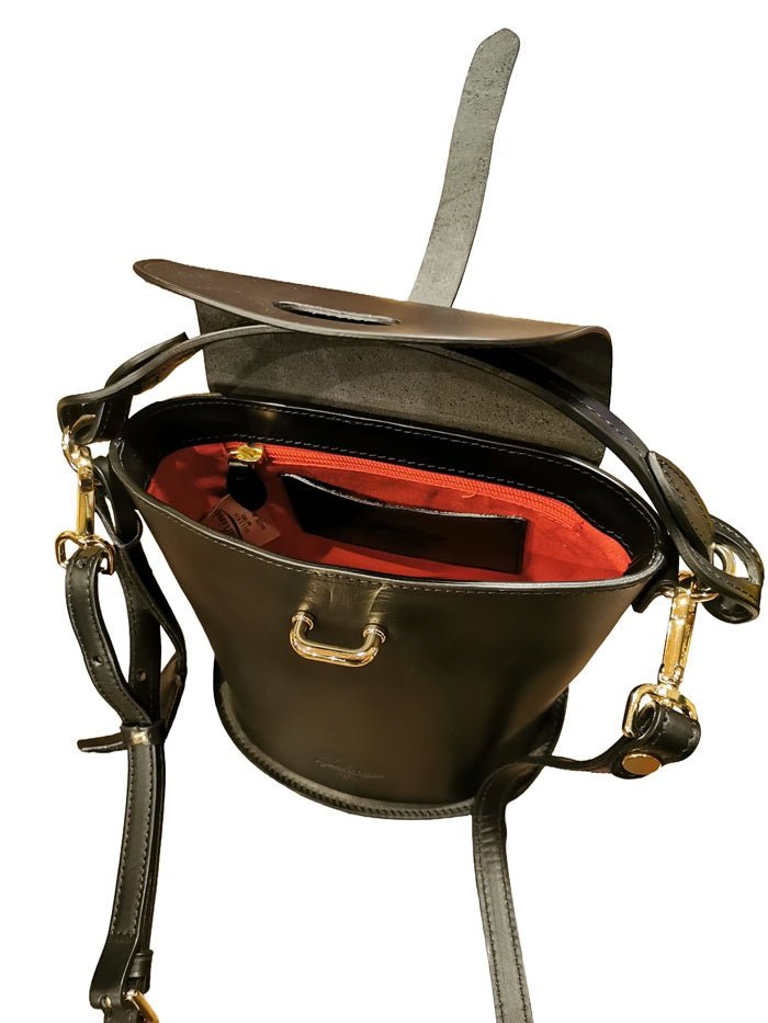 Borsa piccola in pelle Boldrini 07582 Nero - Pelletteria Allegrini