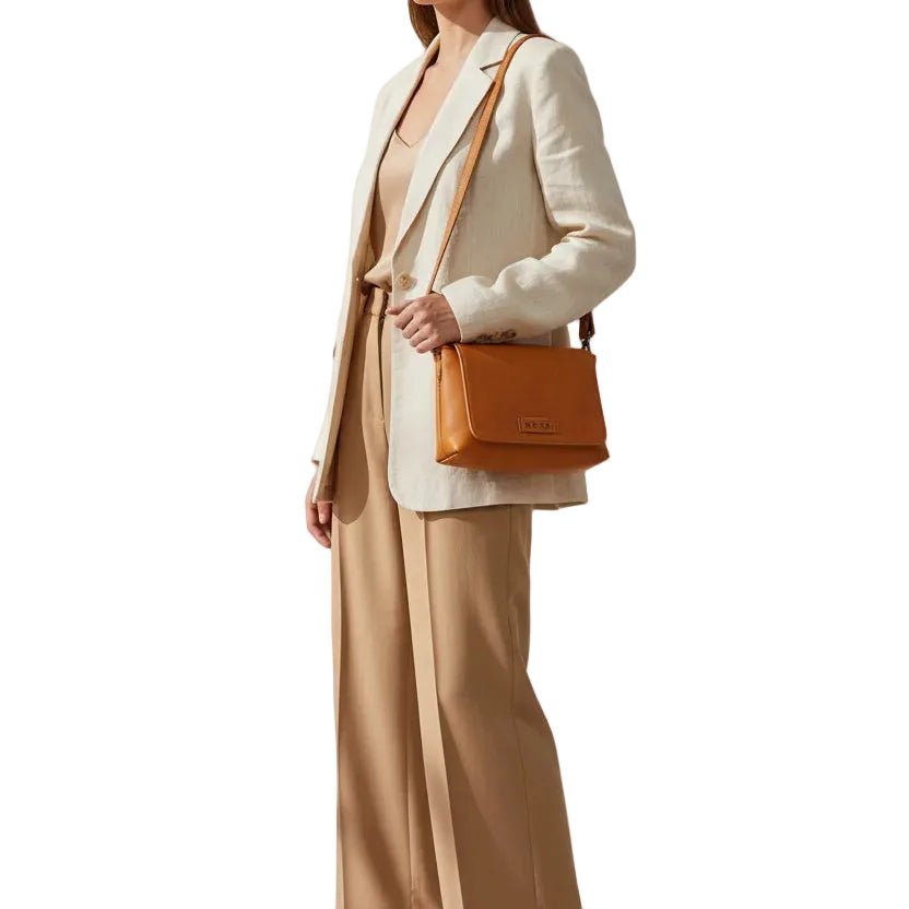Borsa piccola in pelle Bruno Rossi R219 Brandy - Pelletteria Allegrini