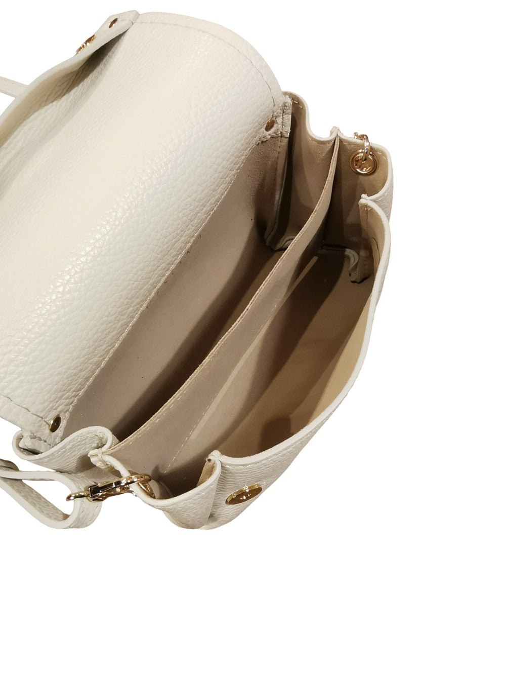 Borsa piccola in pelle con tracolla VISONA' 24805 Latte - Pelletteria Allegrini