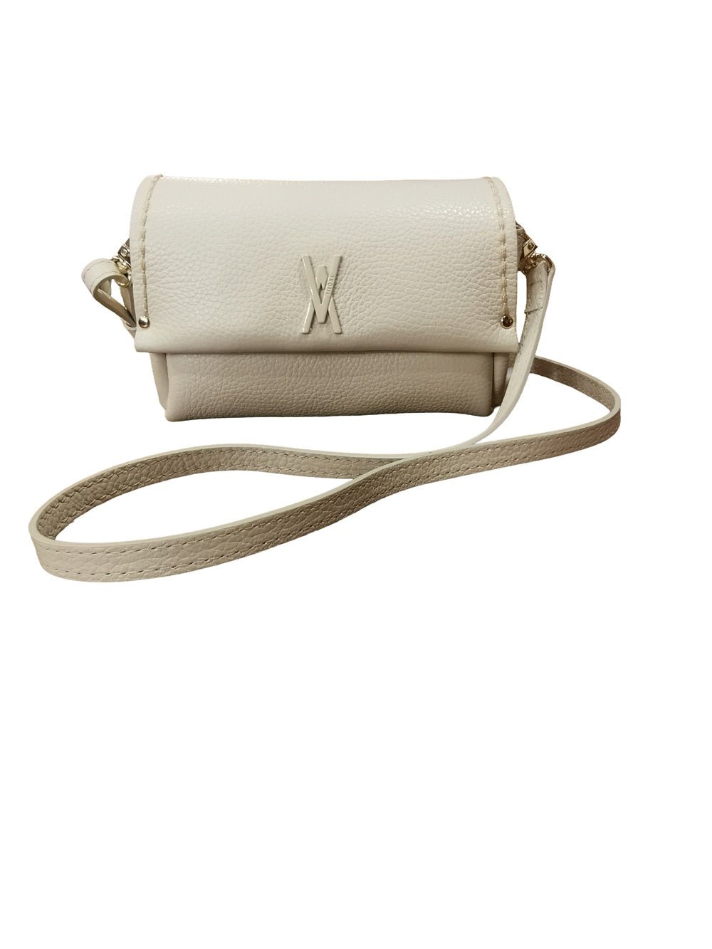 Borsa piccola in pelle con tracolla VISONA' 24805 Latte - Pelletteria Allegrini