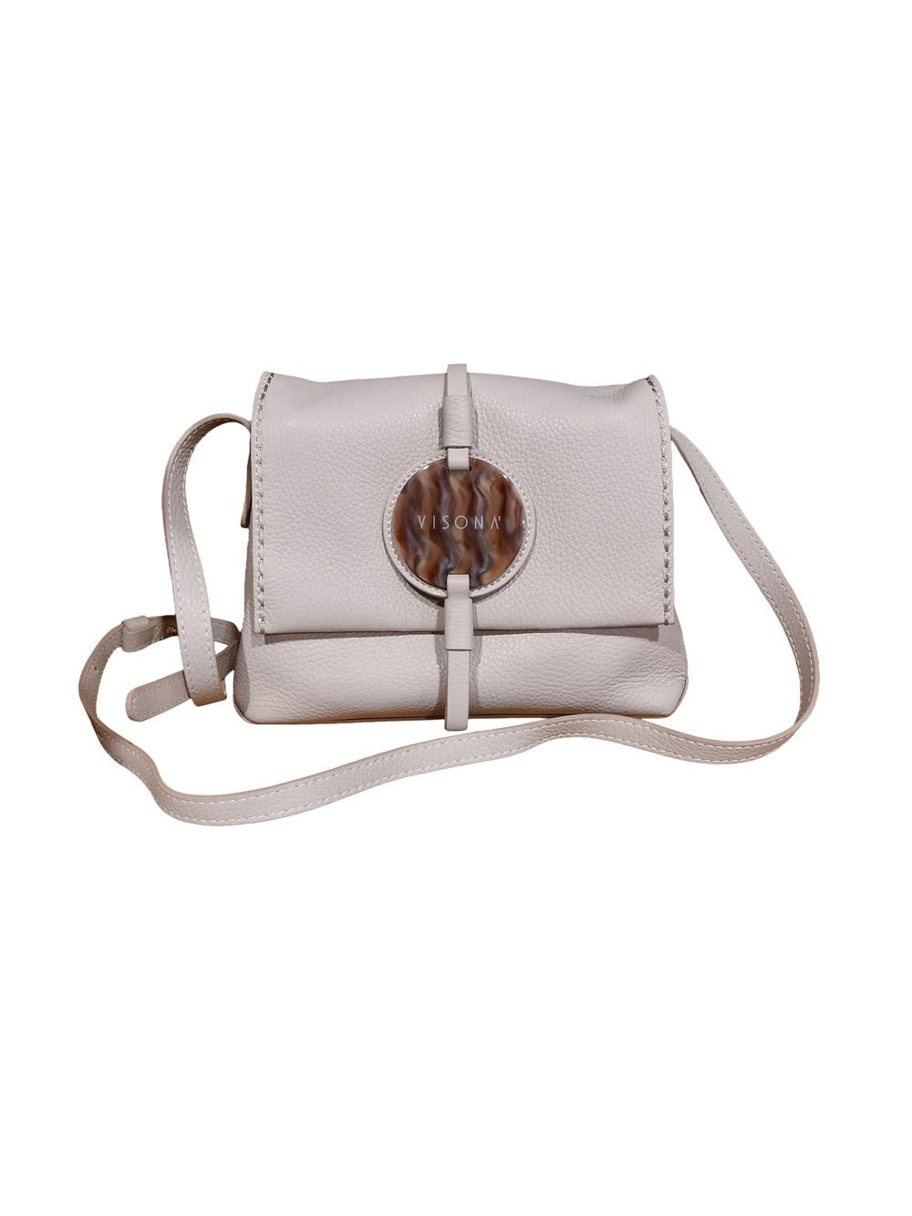 Borsa piccola in pelle con tracolla Visonà 26321 Dolomia - Pelletteria Allegrini