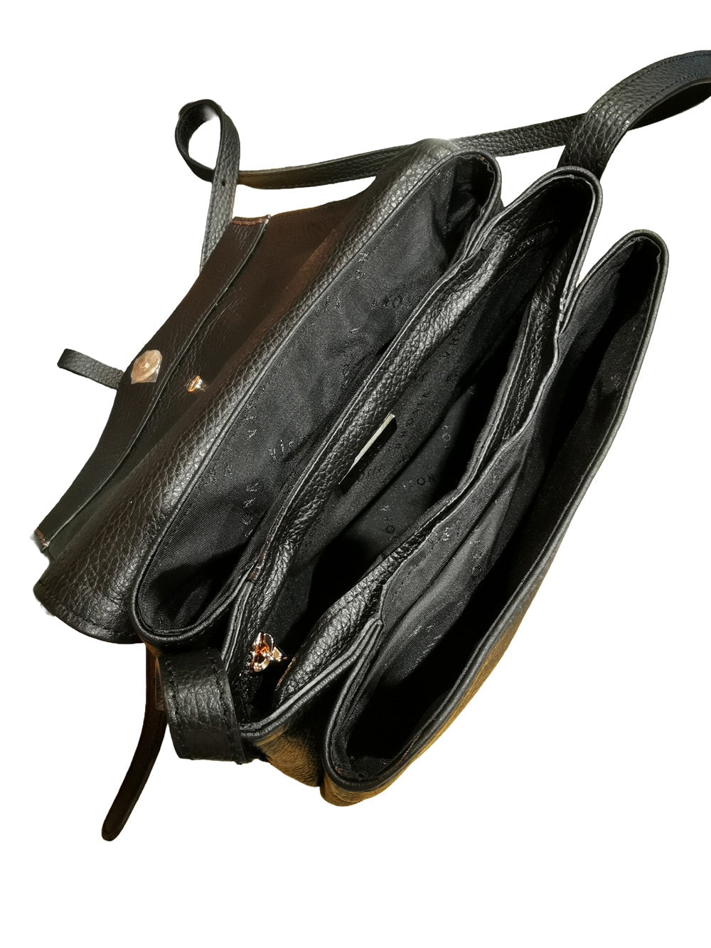 Borsa piccola in pelle con tracolla Visonà 26321 Nero - Pelletteria Allegrini