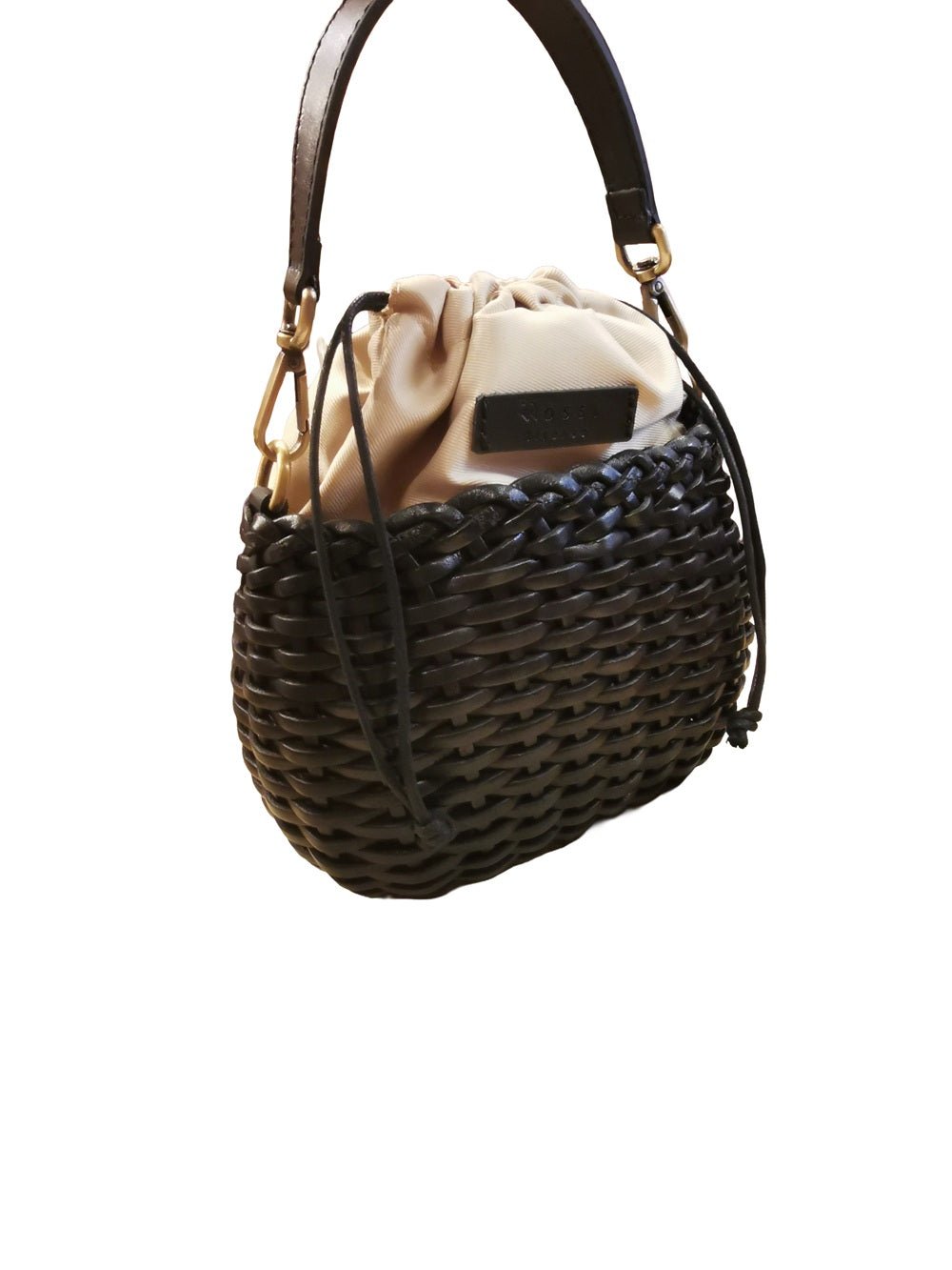 Borsa piccola in pelle intrecciata Bruno Rossi T1 Nero - Pelletteria Allegrini