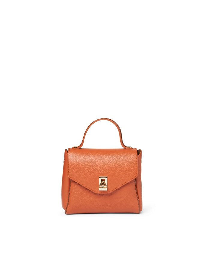 Borsa piccola in pelle Visonà 20640 Papaya - Pelletteria Allegrini