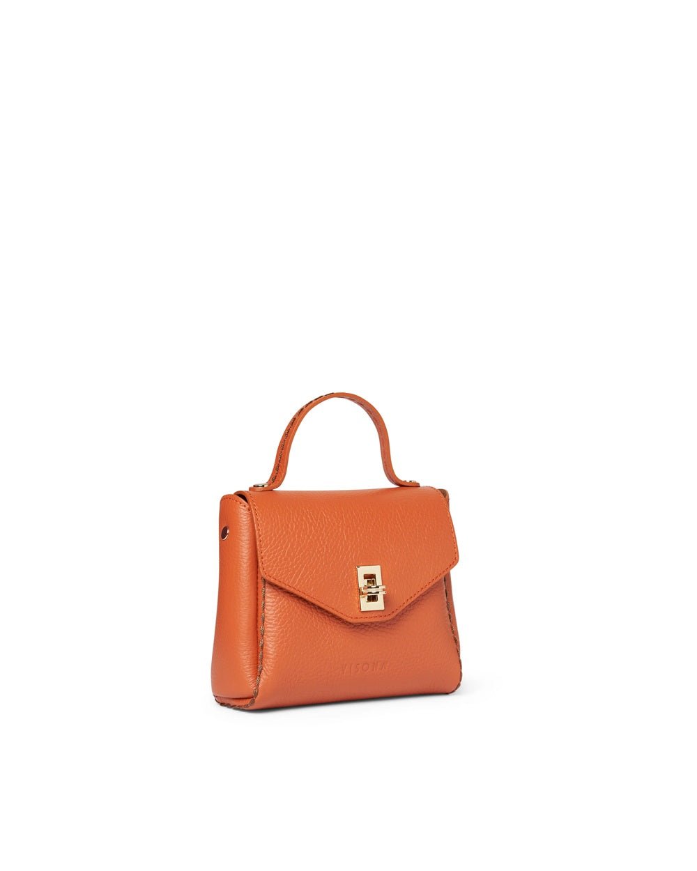 Borsa piccola in pelle Visonà 20640 Papaya - Pelletteria Allegrini