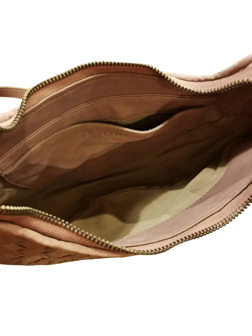 Borsa piccola intrecciata in pelle Visonà ESMERALDA 20300 Mauve - Pelletteria Allegrini