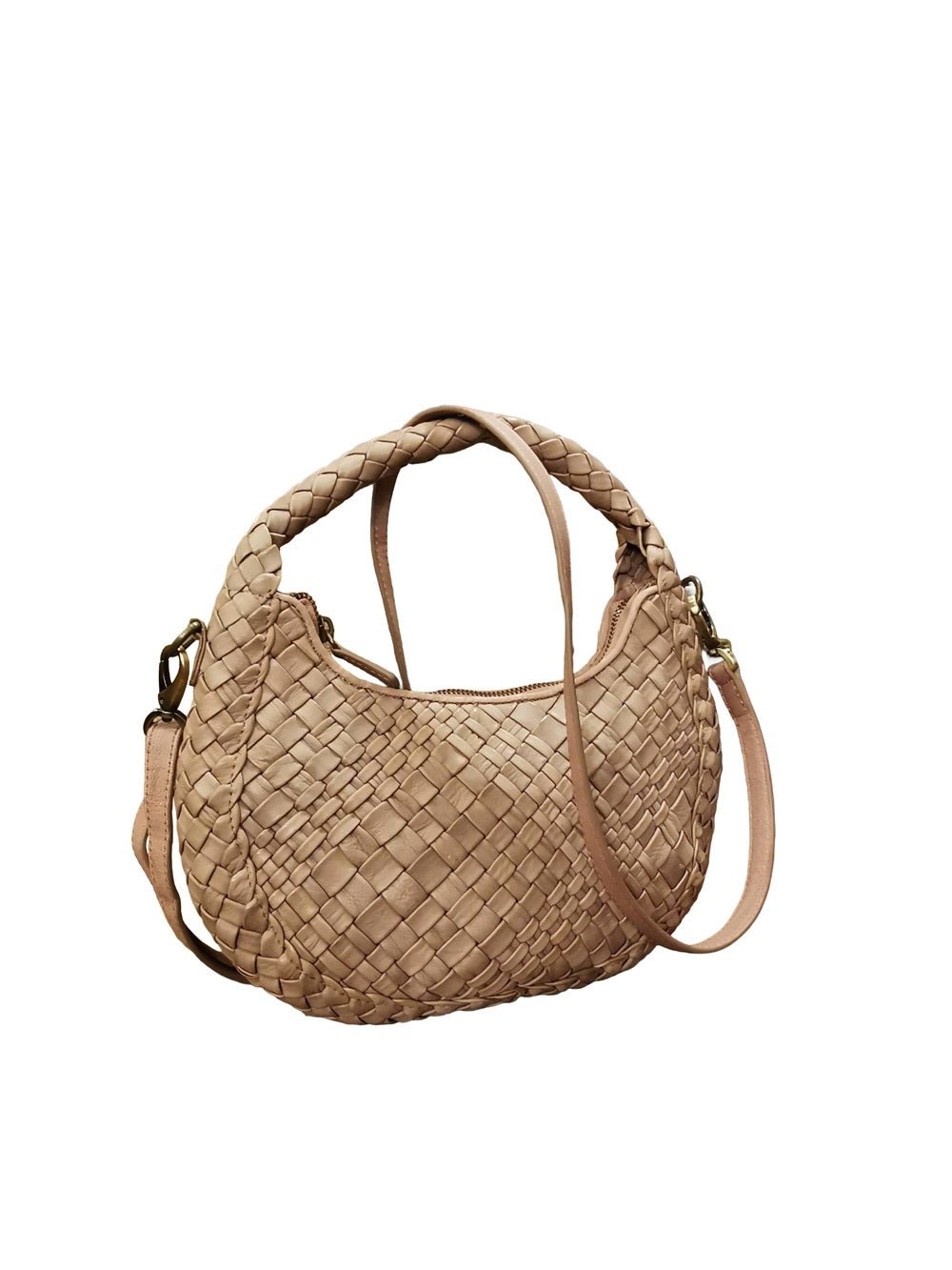 Borsa piccola intrecciata in pelle Visonà ESMERALDA 20300 Mauve - Pelletteria Allegrini