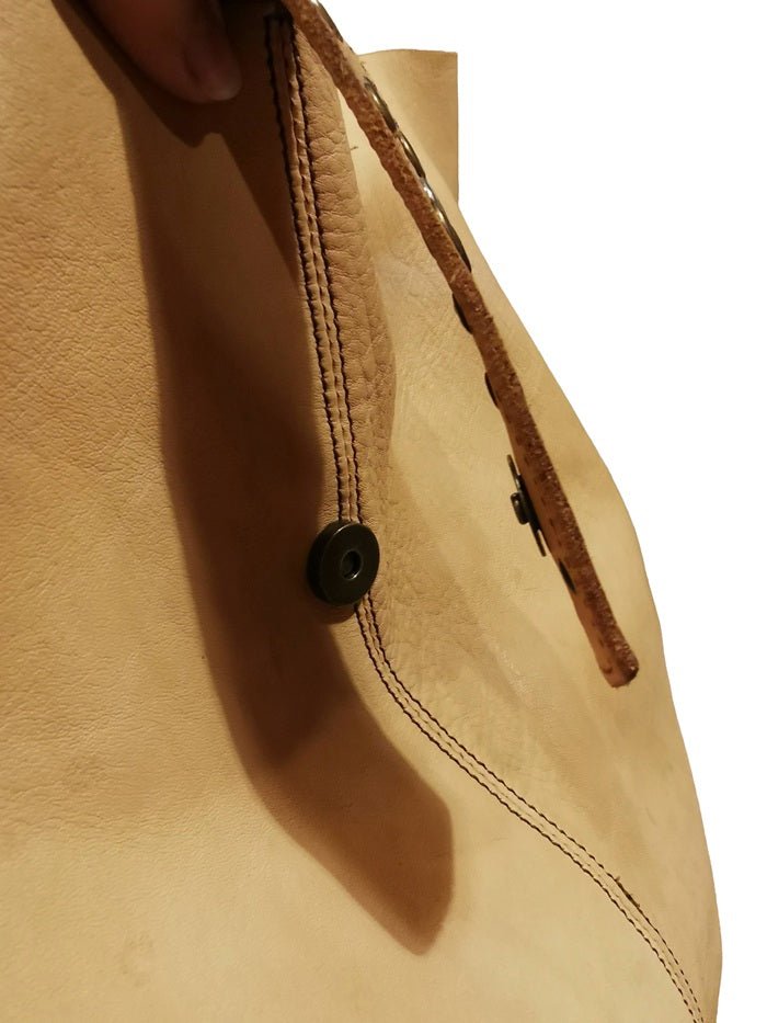 Borsa shopper in pelle Pelletteria Allegrini Filippo 1039 Beige - Pelletteria Allegrini
