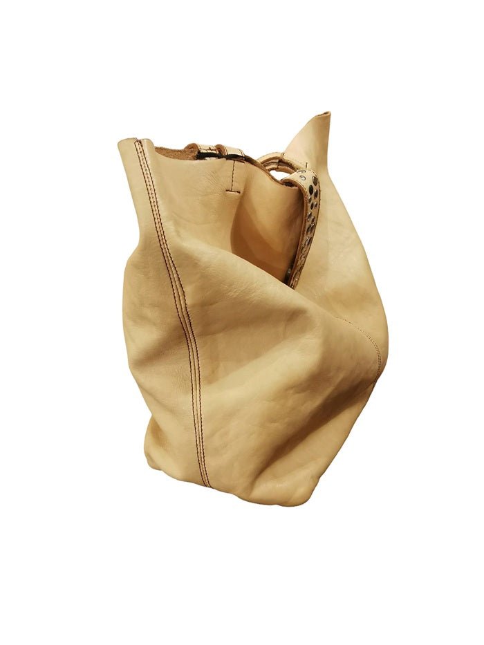 Borsa shopper in pelle Pelletteria Allegrini Filippo 1039 Beige - Pelletteria Allegrini
