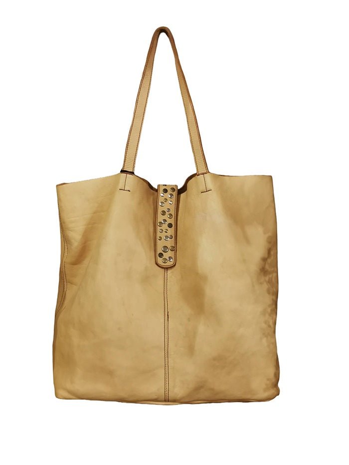Borsa shopper in pelle Pelletteria Allegrini Filippo 1039 Beige - Pelletteria Allegrini