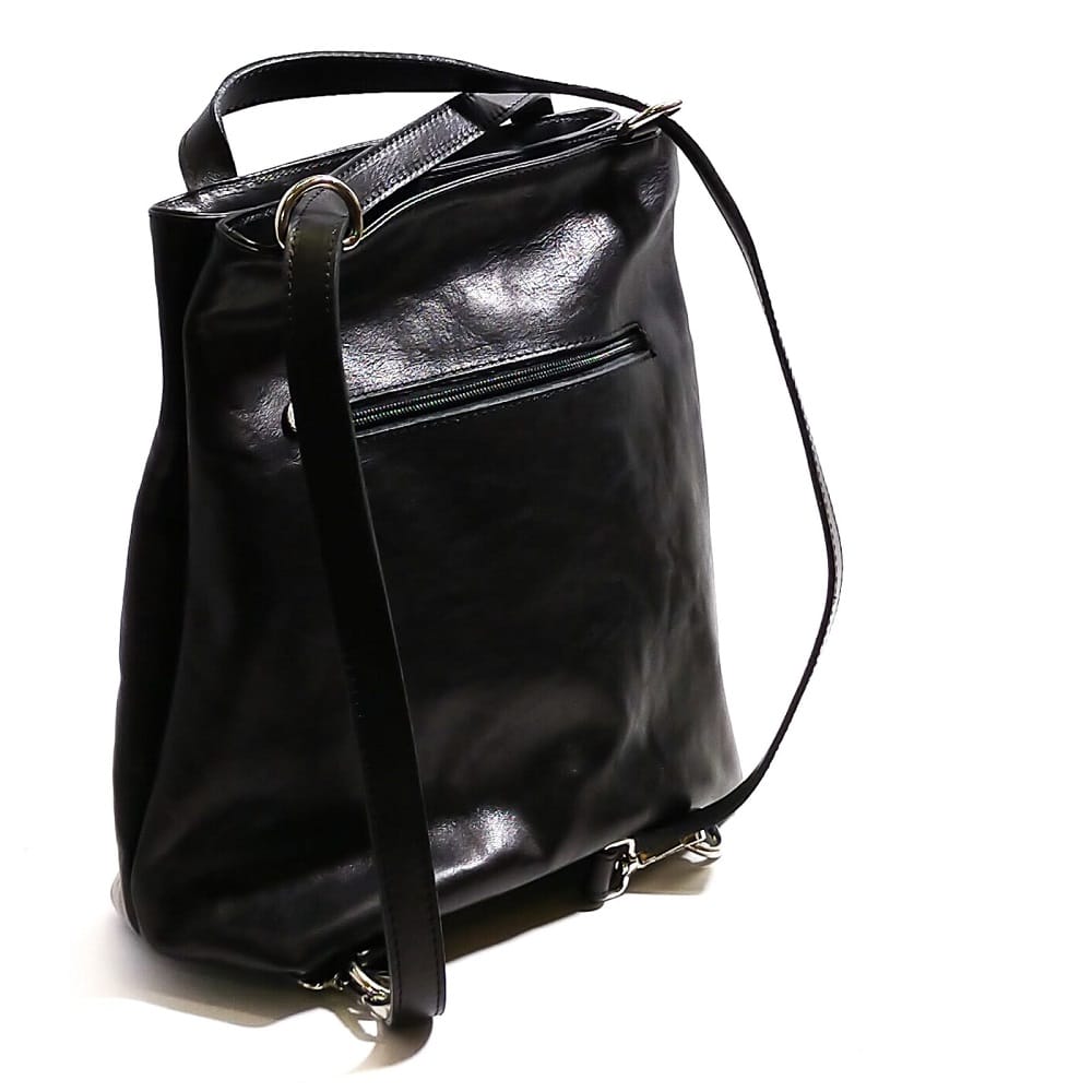 Borsa/zaino in pelle I Medici 63/2900 Nero - Pelletteria Allegrini