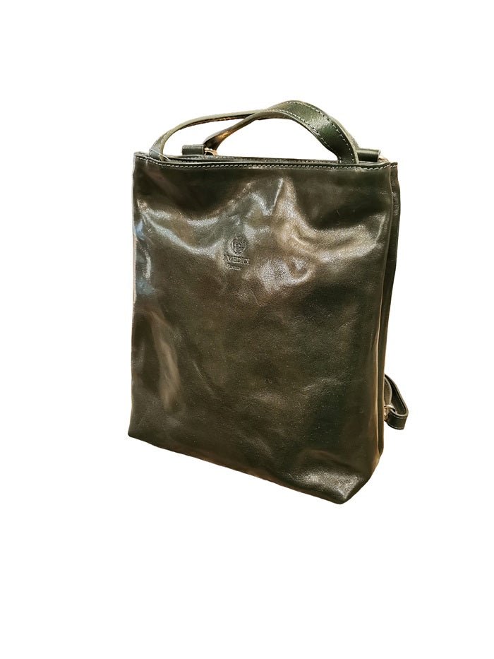 Borsa/zaino in pelle I Medici 63/2900 Verde - Pelletteria Allegrini