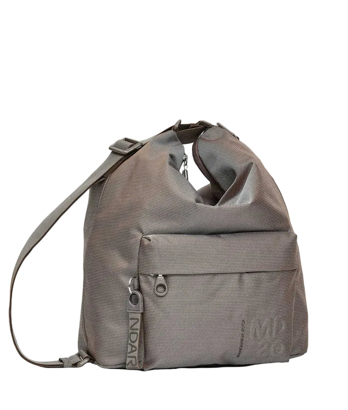 Borsa/zaino in tessuto MD Mandarina Duck P10QMT09 Taupe - Pelletteria Allegrini
