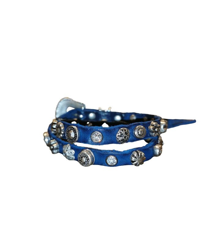 Bracciale Diamante doppio giro in pelle CAMPOMAGGI C002270ND X2743 zaffiro - Pelletteria Allegrini
