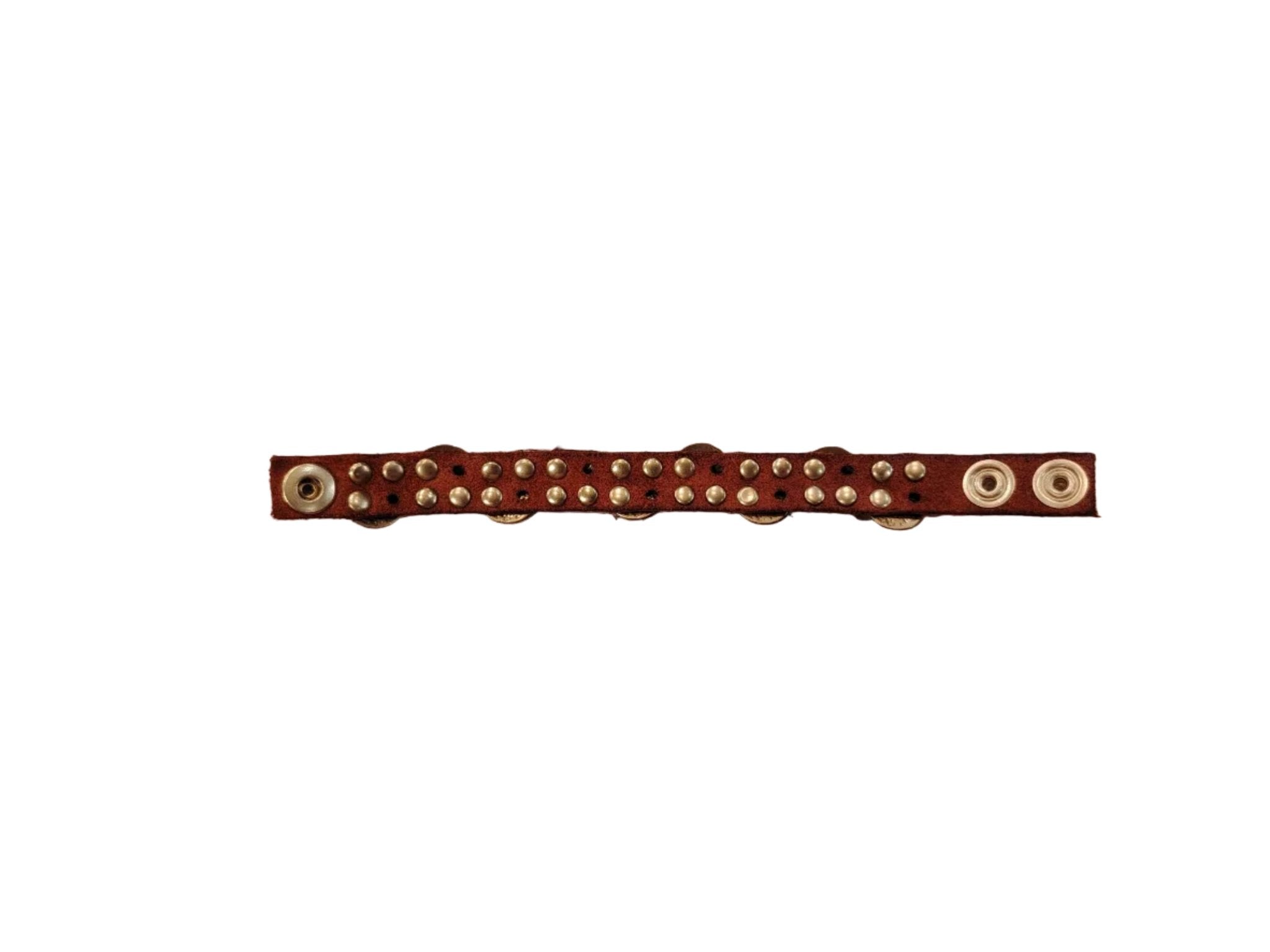 Bracciale in pelle con medaglie Campomaggi C024010ND X3010 Mattone - Pelletteria Allegrini