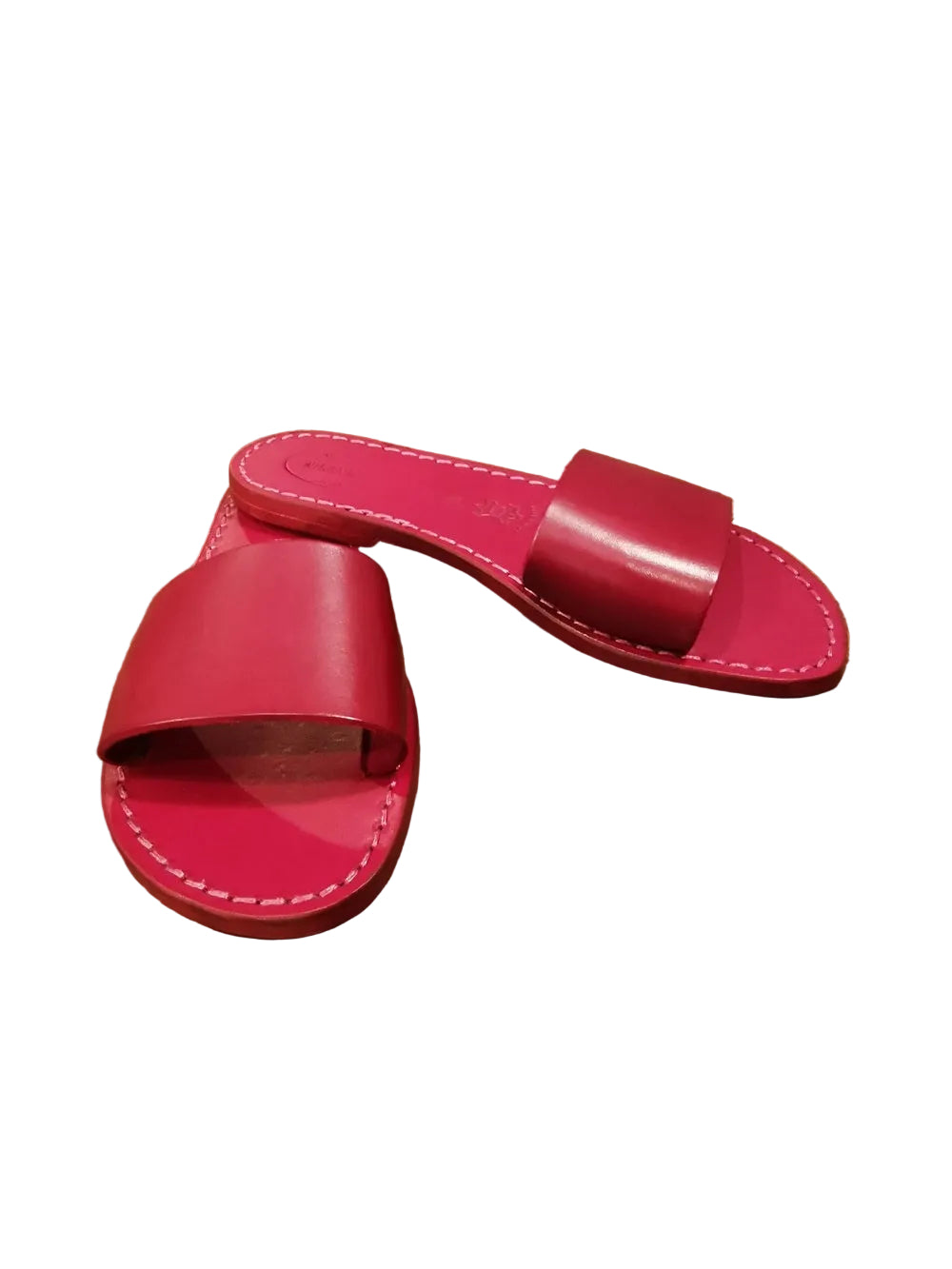 Ciabatta in cuoio con fascia donna Pelletteria Allegrini Filippo 522D Rosso