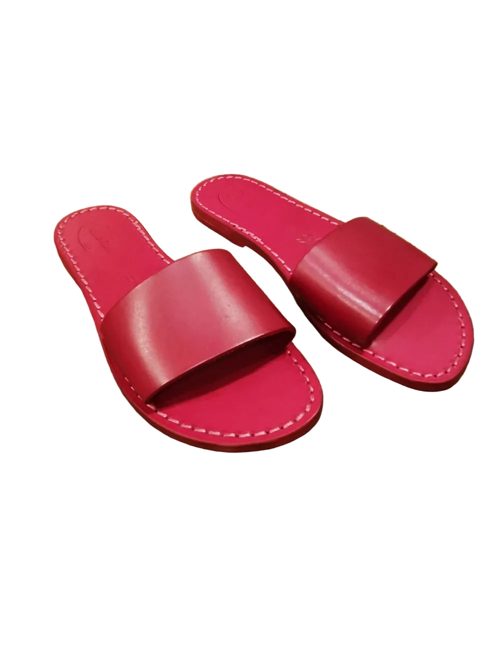 Ciabatta in cuoio con fascia donna Pelletteria Allegrini Filippo 522D Rosso