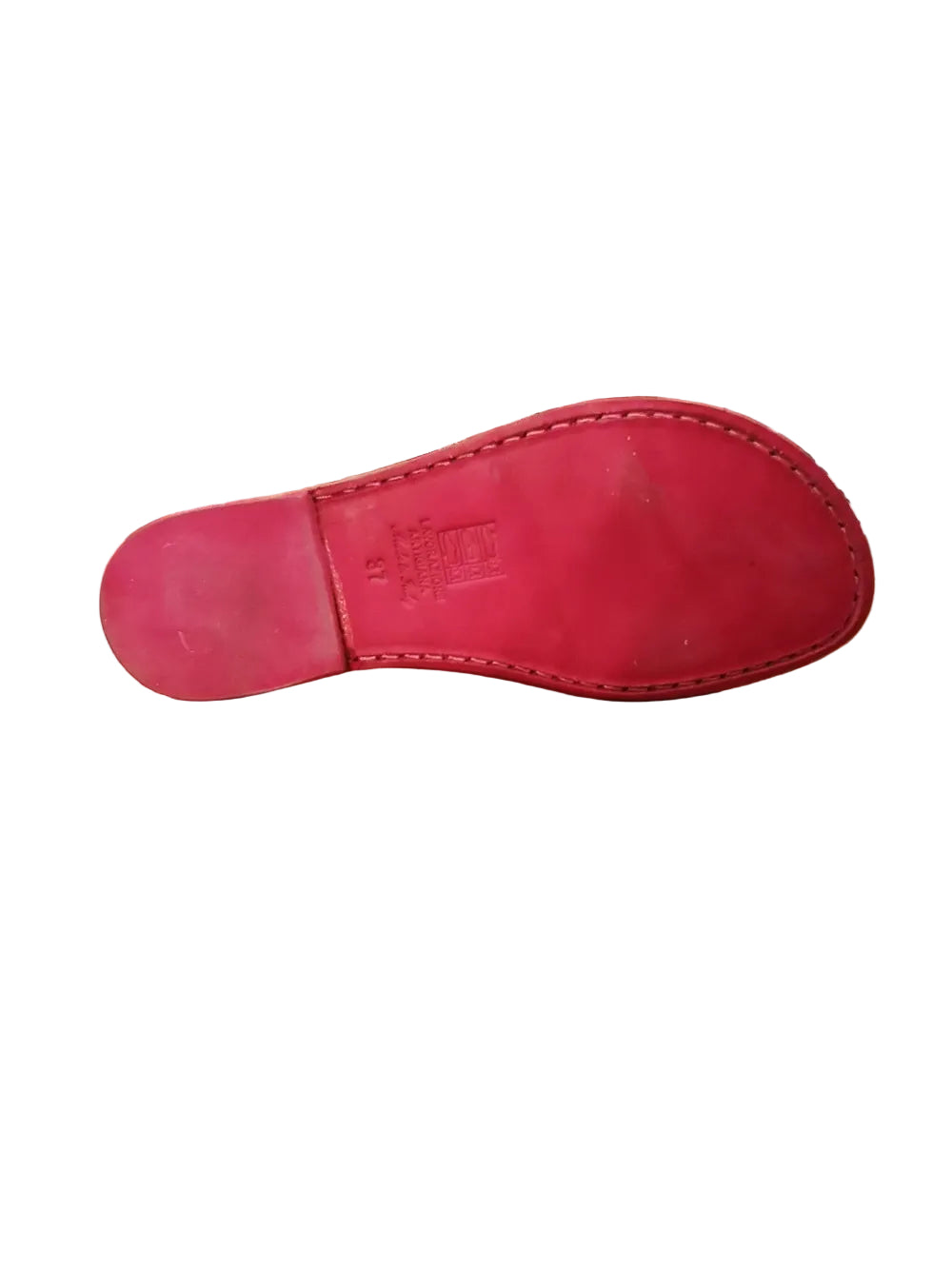 Women's Leather Slider by Pelletteria Allegrini Filippo 522D Red