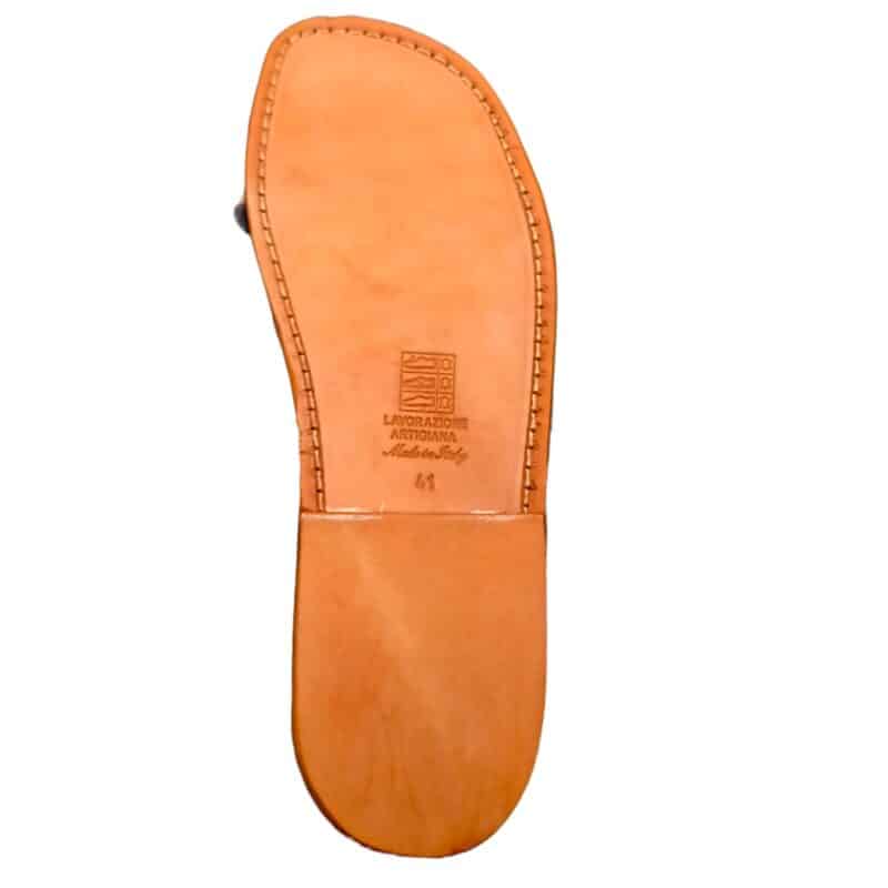 Ciabatta in cuoio con fascia uomo Pelletteria Allegrini Filippo 523U cuoio - Pelletteria Allegrini