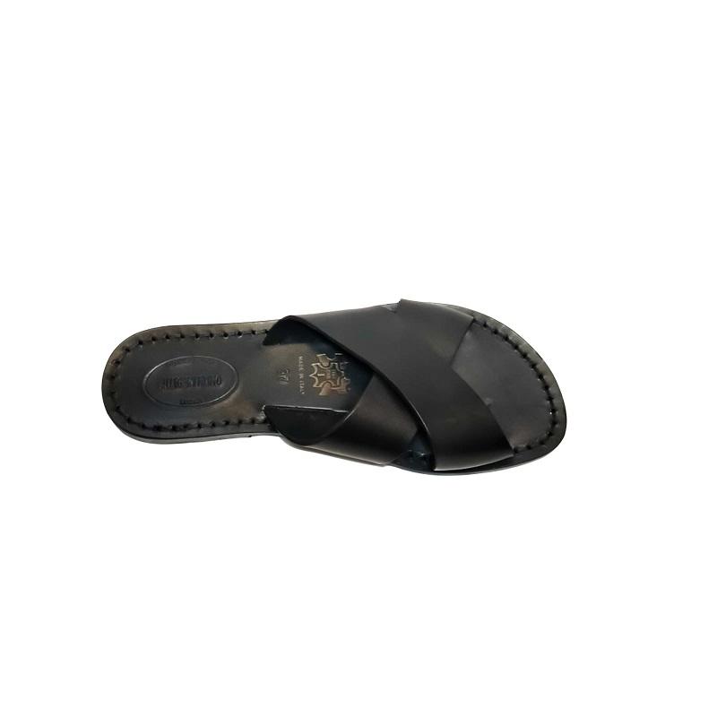 Ciabatta in cuoio con incrocio donna Pelletteria Allegrini Filippo 560D nero - Pelletteria Allegrini