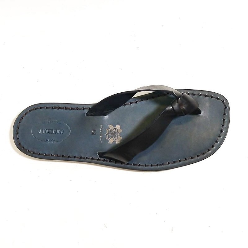 Ciabatta in cuoio infradito uomo Pelletteria Allegrini Filippo 580U nero - Pelletteria Allegrini