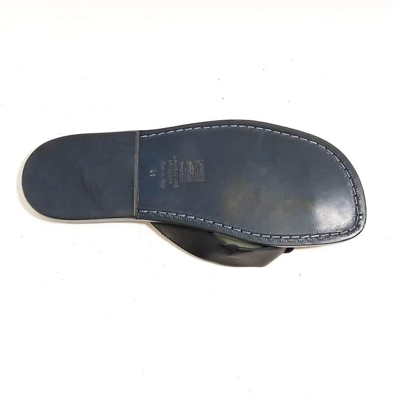 Ciabatta in cuoio infradito uomo Pelletteria Allegrini Filippo 580U nero - Pelletteria Allegrini