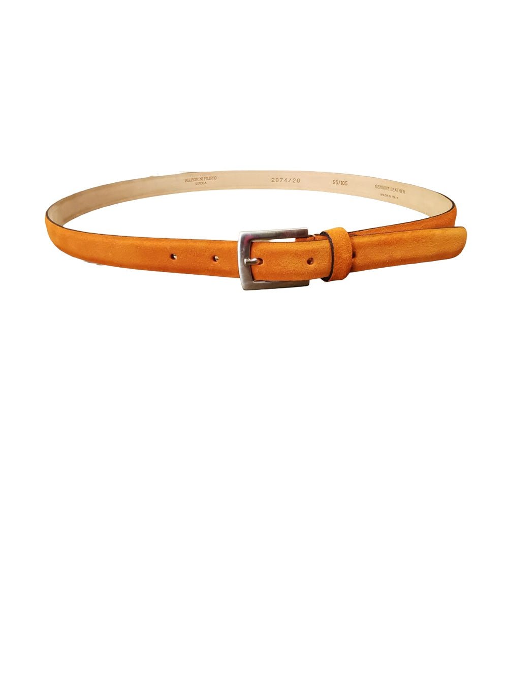 Cintura da donna in pelle scamosciata Pelletteria Allegrini Filippo 2074/20CAM Arancio - Pelletteria Allegrini