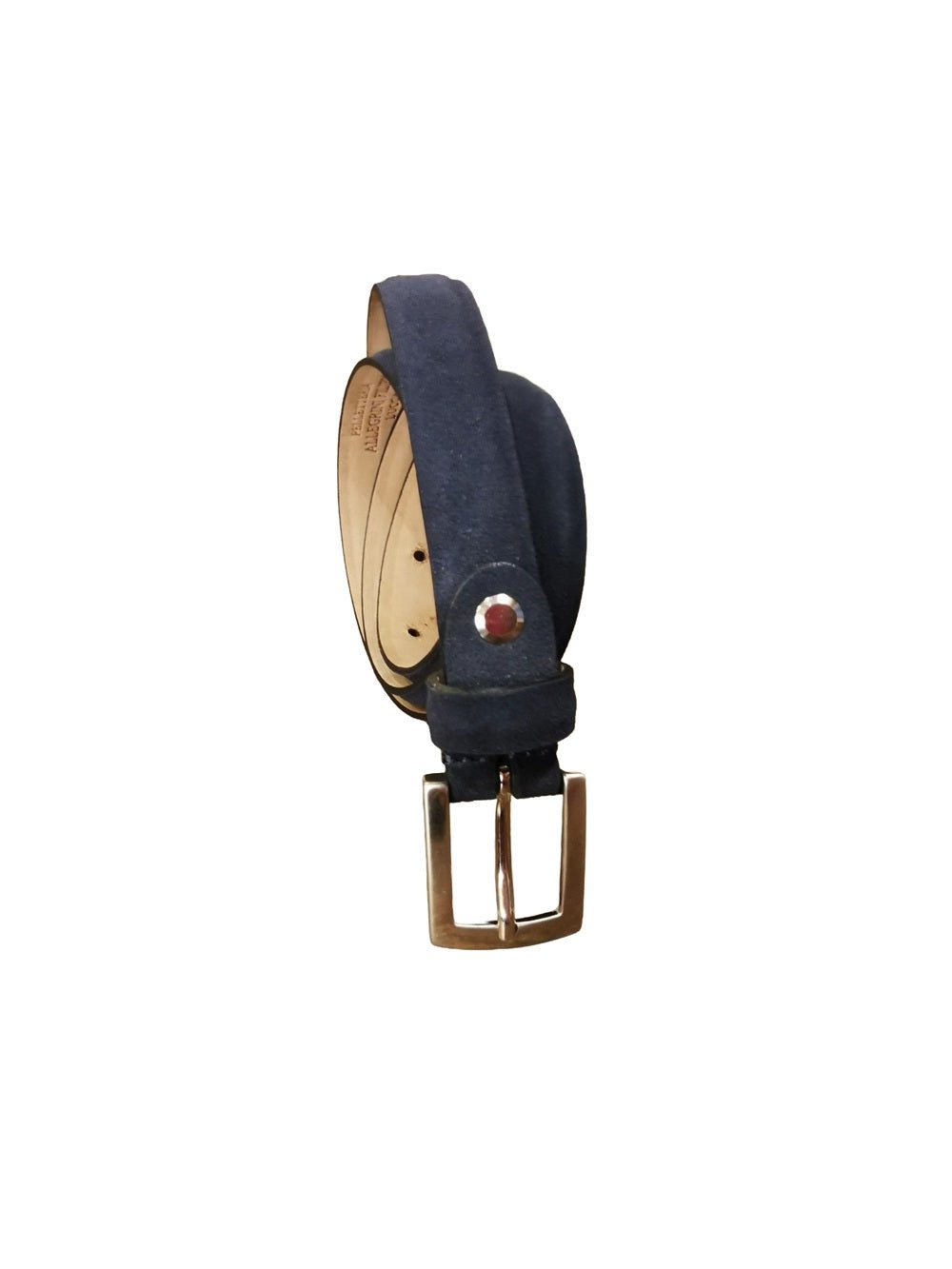 Cintura da donna in pelle scamosciata Pelletteria Allegrini Filippo 2074/20CAM Blu - Pelletteria Allegrini