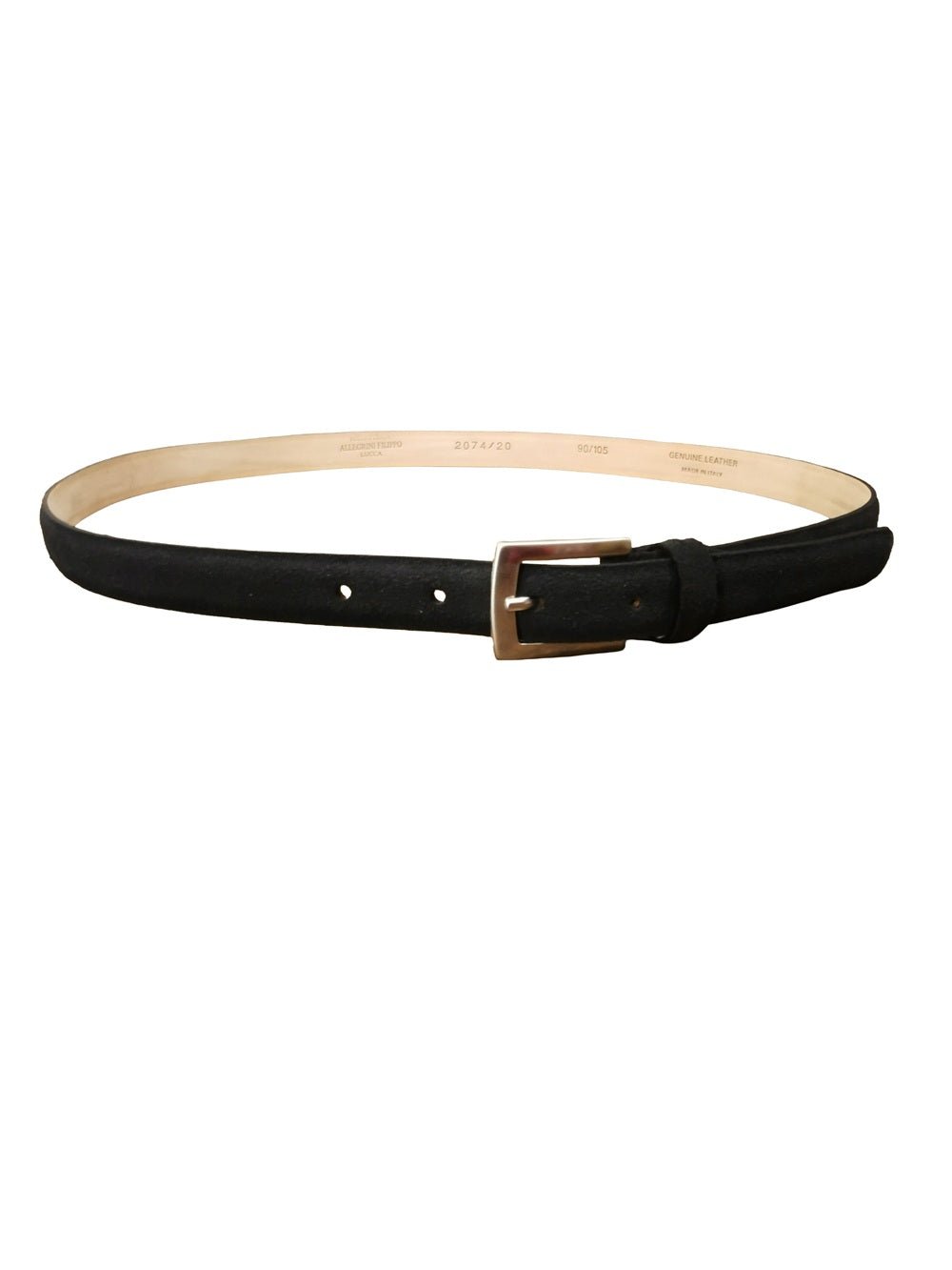 Cintura da donna in pelle scamosciata Pelletteria Allegrini Filippo 2074/20CAM Nero - Pelletteria Allegrini