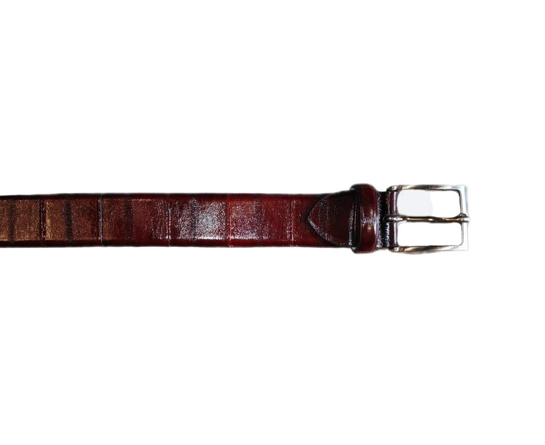 Cintura da uomo in pelle di anguilla Pelletteria Allegrini Filippo C102ANG bordeaux - Pelletteria Allegrini