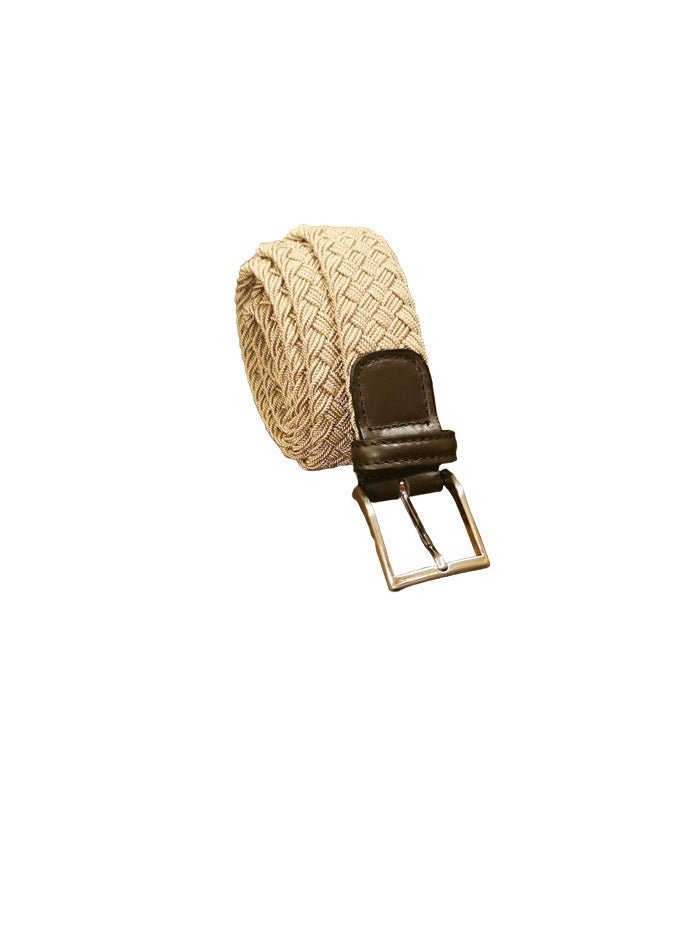 Cintura elasticizzata con rifiniture in pelle Pelletteria Allegrini Filippo 6191STOCK beige - Pelletteria Allegrini