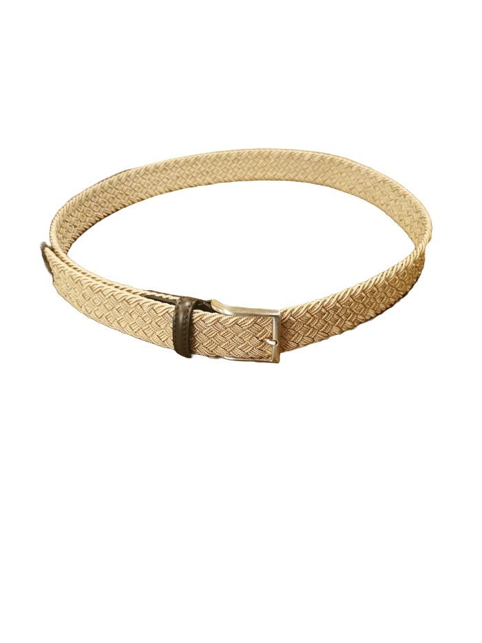 Cintura elasticizzata con rifiniture in pelle Pelletteria Allegrini Filippo 6191STOCK beige - Pelletteria Allegrini