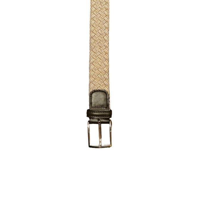 Cintura elasticizzata con rifiniture in pelle Pelletteria Allegrini Filippo 6191STOCK beige - Pelletteria Allegrini