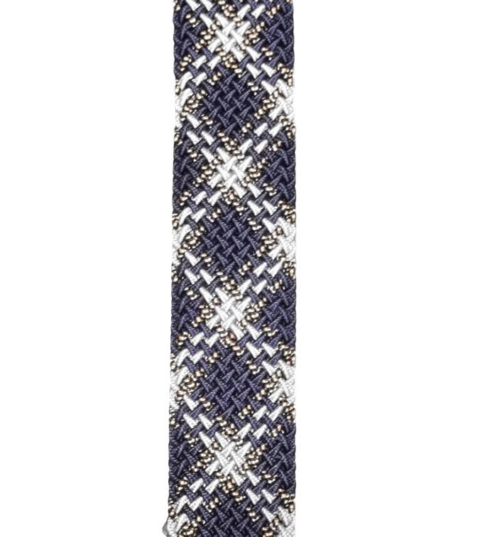 Cintura elasticizzata Pelletteria Allegrini Filippo 6177/7375 blu/grigio chiaro var4 - Pelletteria Allegrini