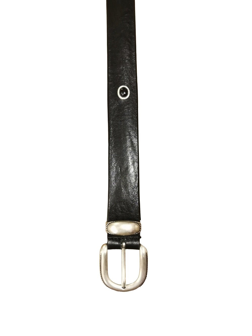 Cintura in cuoio con borchie e pietre Pelletteria Allegrini Filippo 2568 Nero - Pelletteria Allegrini