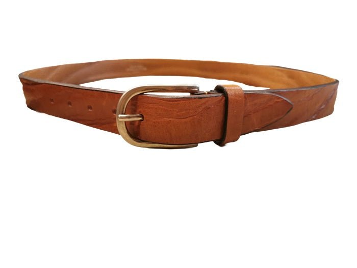 Cintura in cuoio effetto vintage Pelletteria Allegrini Filippo 2278/30 cuoio - Pelletteria Allegrini